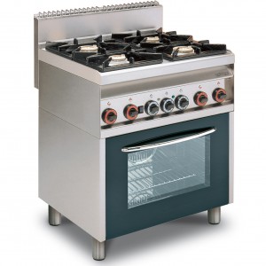 Cucina gas 4 fuochi su forno elettrico statico