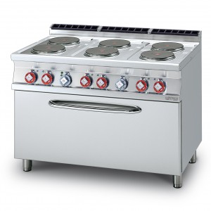 Cucina elettrica 6 piastre forno elettrico statico GN 3/1